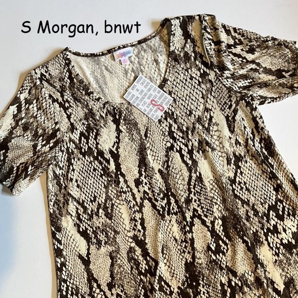 LuLaRoe Tops - Small Lularoe Morgan top, brown snakeskin print
